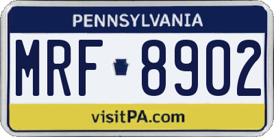 PA license plate MRF8902