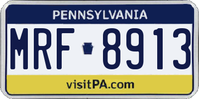 PA license plate MRF8913