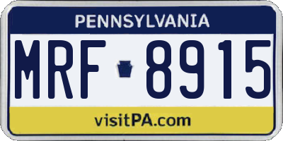 PA license plate MRF8915