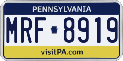 PA license plate MRF8919