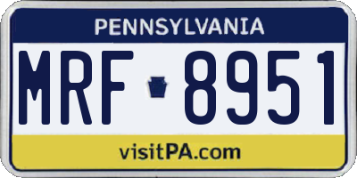 PA license plate MRF8951