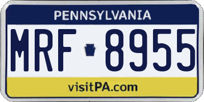 PA license plate MRF8955