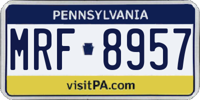PA license plate MRF8957