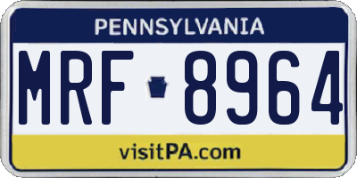 PA license plate MRF8964