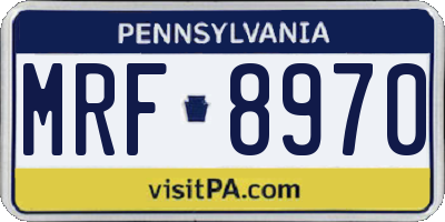 PA license plate MRF8970