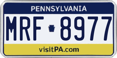 PA license plate MRF8977
