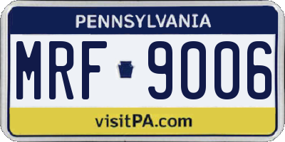 PA license plate MRF9006