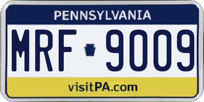 PA license plate MRF9009