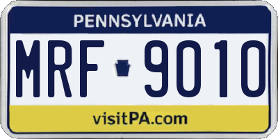 PA license plate MRF9010