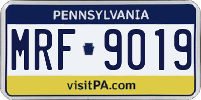 PA license plate MRF9019