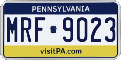 PA license plate MRF9023
