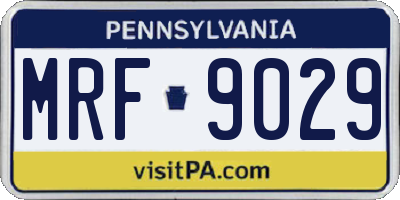 PA license plate MRF9029