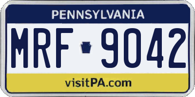 PA license plate MRF9042