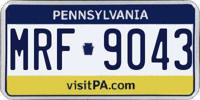 PA license plate MRF9043
