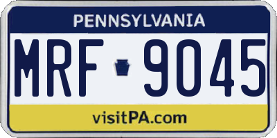 PA license plate MRF9045