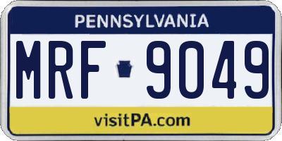 PA license plate MRF9049