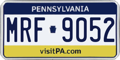 PA license plate MRF9052