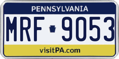 PA license plate MRF9053