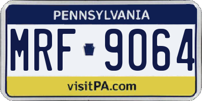 PA license plate MRF9064