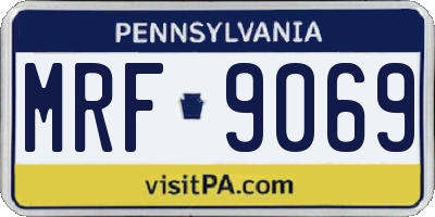 PA license plate MRF9069