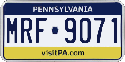 PA license plate MRF9071