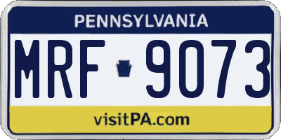 PA license plate MRF9073
