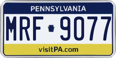 PA license plate MRF9077