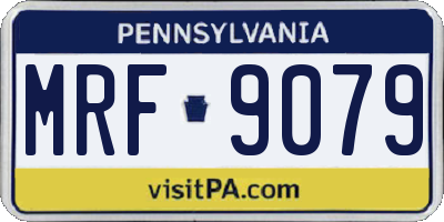 PA license plate MRF9079