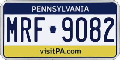 PA license plate MRF9082