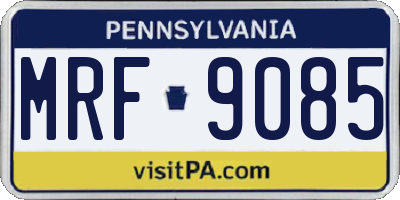 PA license plate MRF9085