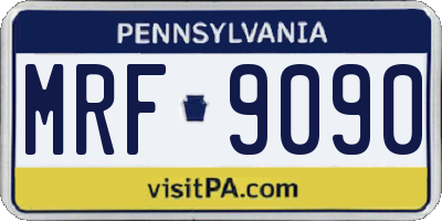 PA license plate MRF9090