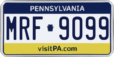 PA license plate MRF9099