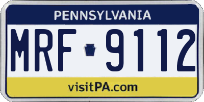 PA license plate MRF9112