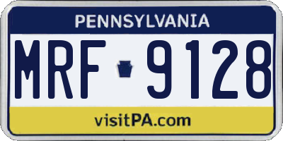 PA license plate MRF9128
