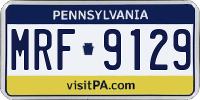 PA license plate MRF9129