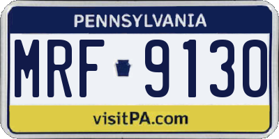 PA license plate MRF9130