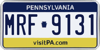 PA license plate MRF9131