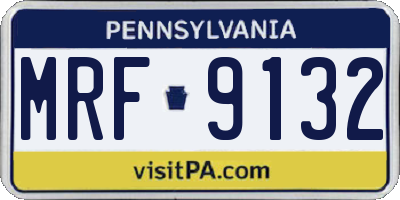 PA license plate MRF9132