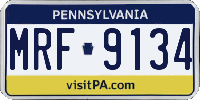 PA license plate MRF9134