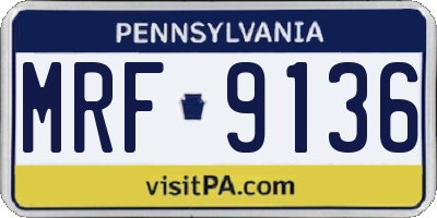 PA license plate MRF9136