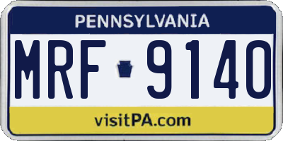 PA license plate MRF9140