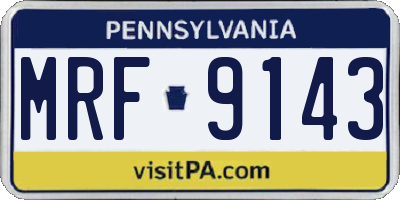 PA license plate MRF9143