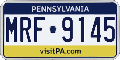PA license plate MRF9145