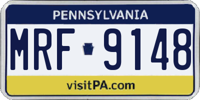 PA license plate MRF9148