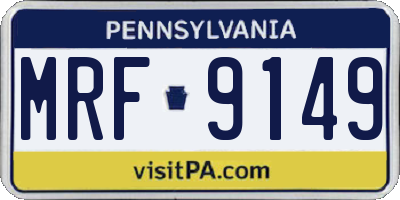 PA license plate MRF9149