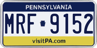 PA license plate MRF9152