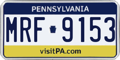 PA license plate MRF9153