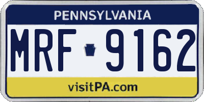 PA license plate MRF9162