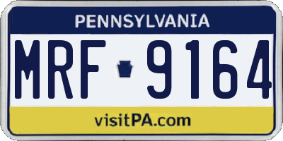 PA license plate MRF9164