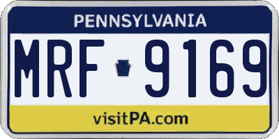 PA license plate MRF9169